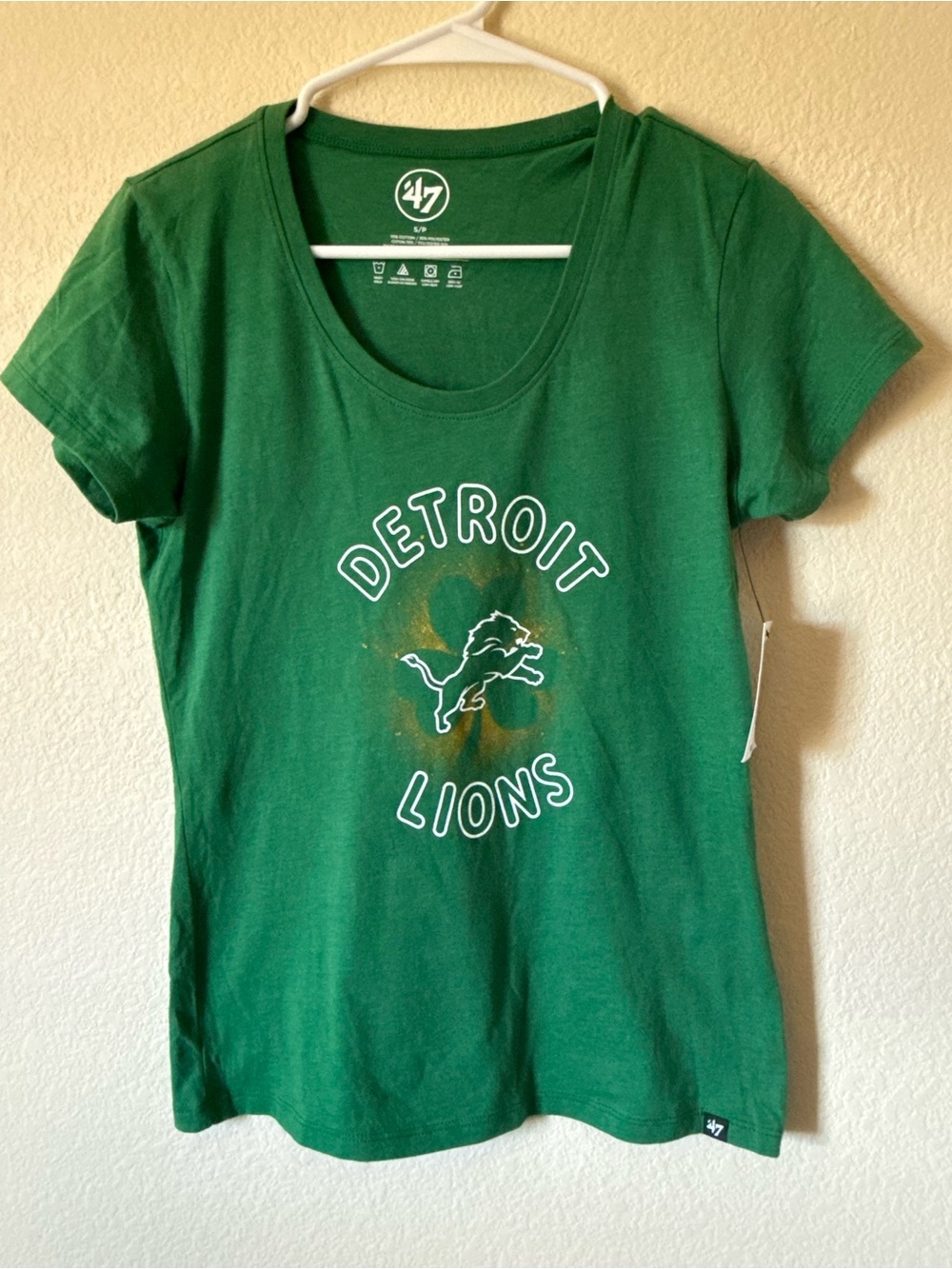 ’47 Women’s Detroit Lions NFL T-Shirt Green Short Sleeve Size S NWT
